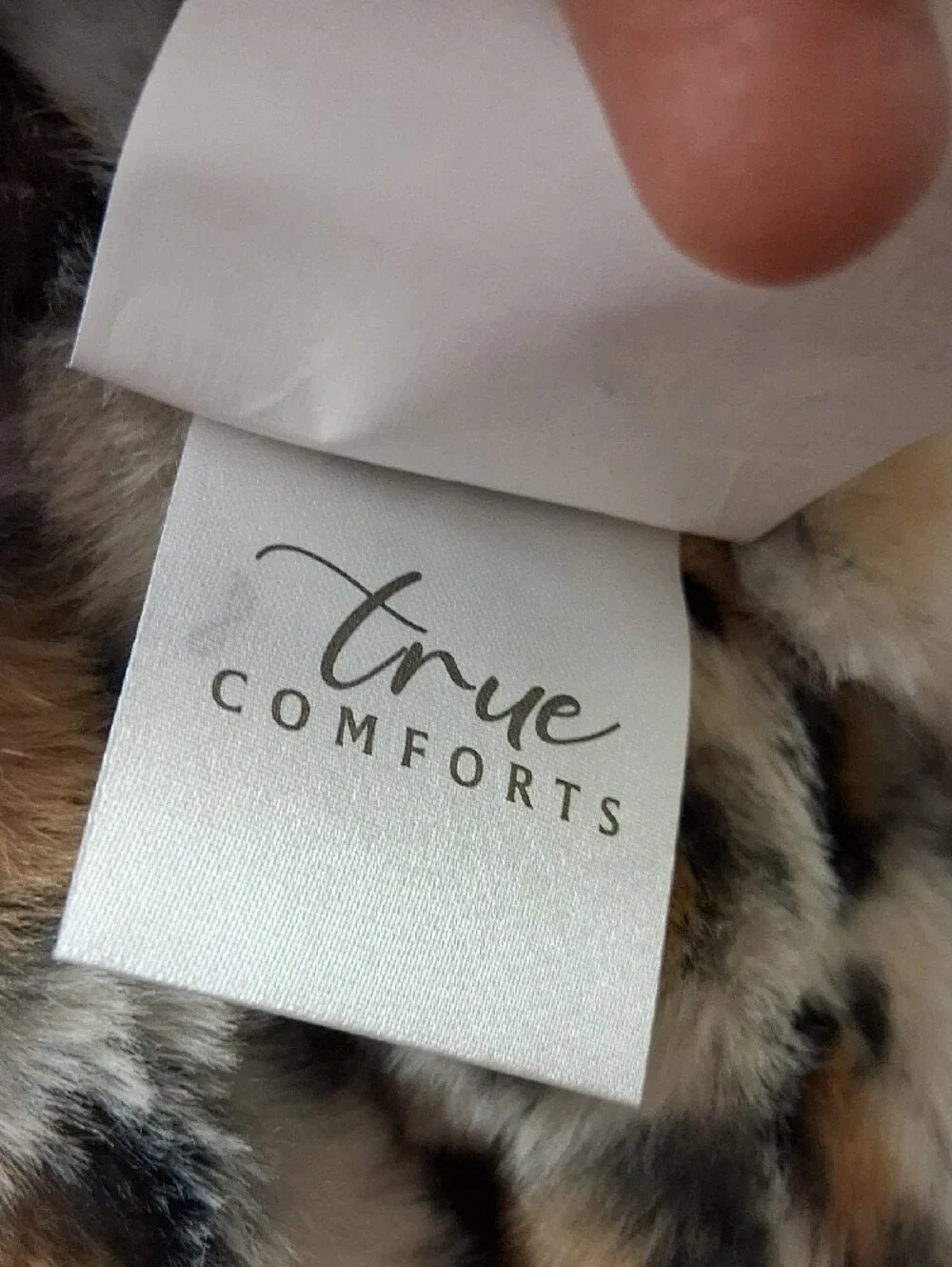 True Comforts Faux Fur Leopard Throw - Tan & Black